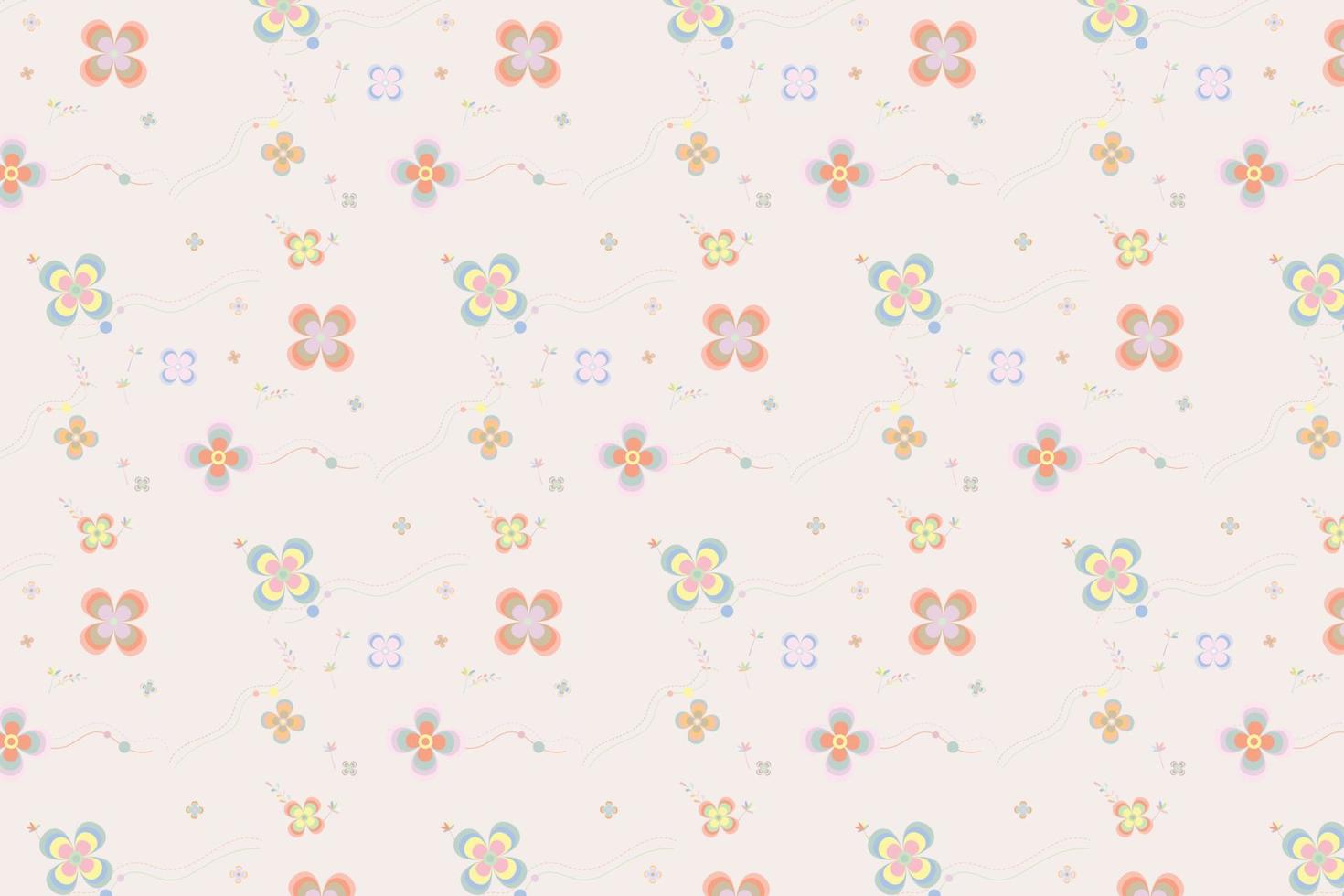 Pattern with floral geometric elements in pastel tones, bstract background for design vector