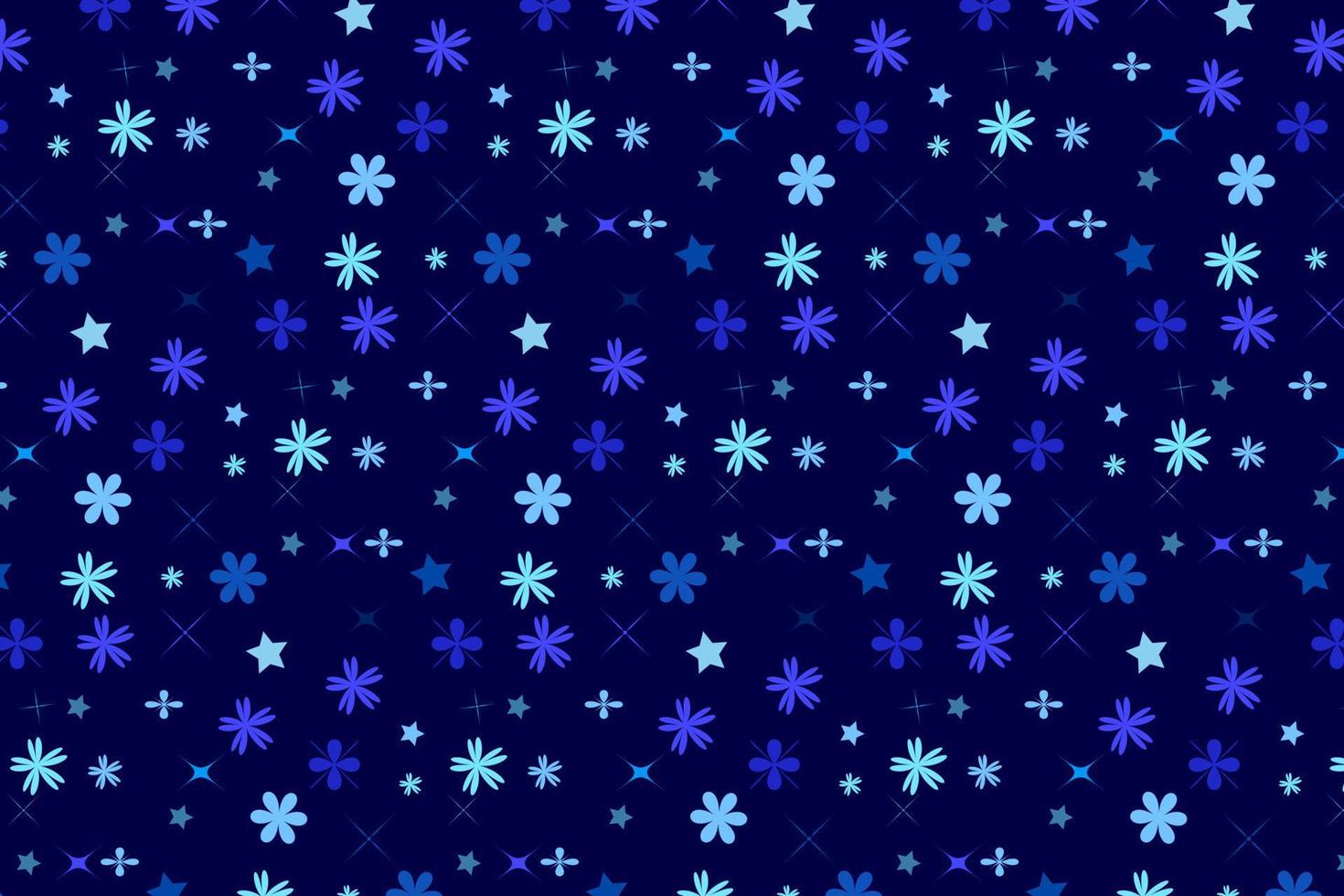 Pattern with floral geometric elements in blue tones. abstract background vector