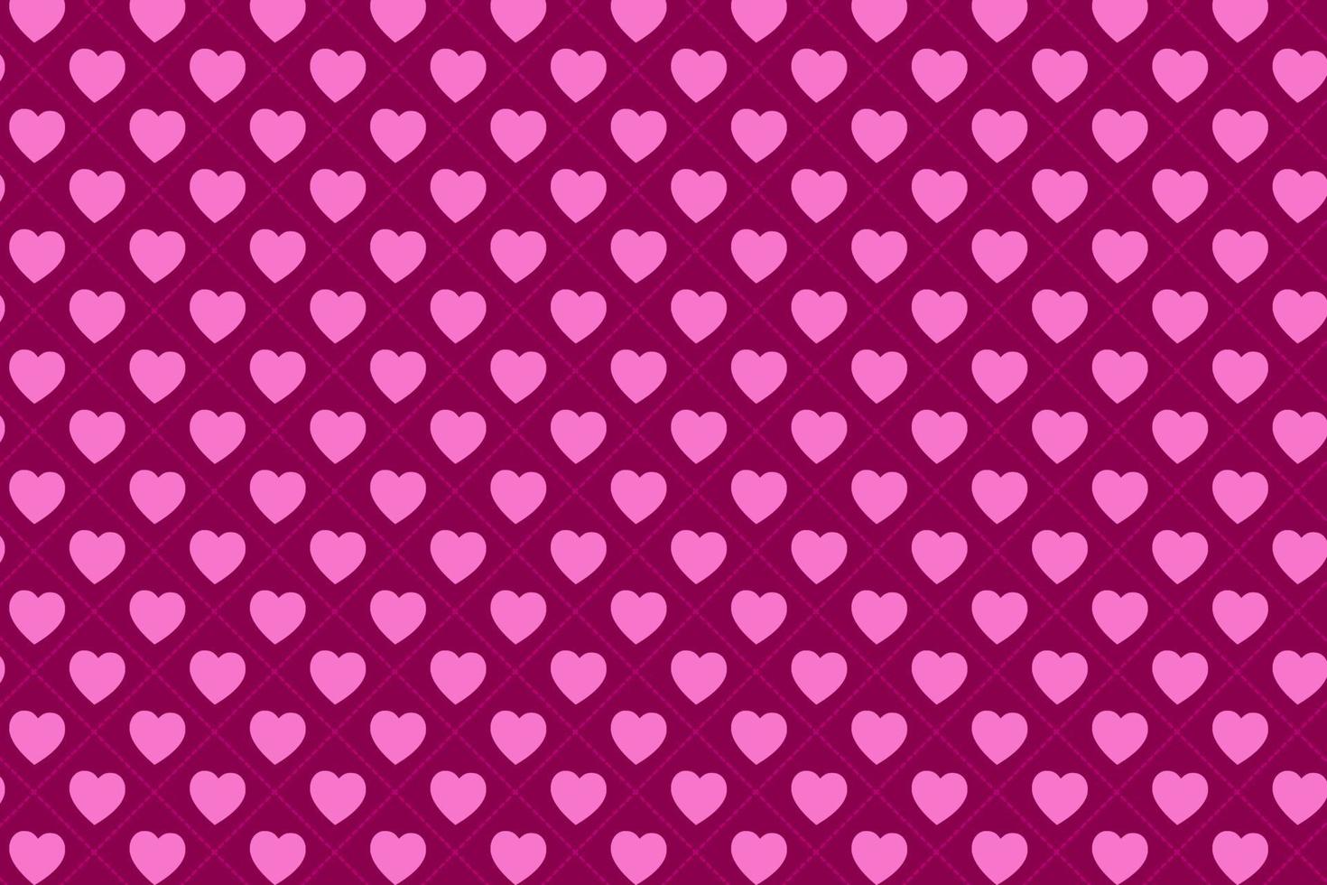 Pattern with heart-shaped geometric elements in pink tones. Abstract Background vector