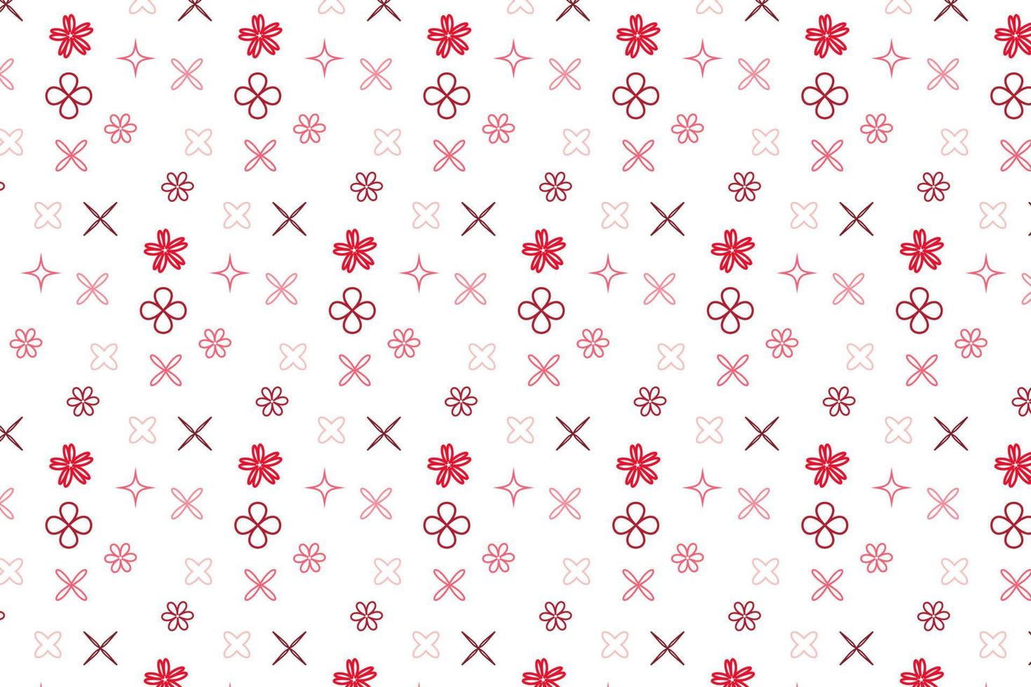 Pattern with floral geometric elements in red tones, abstract background for design vector