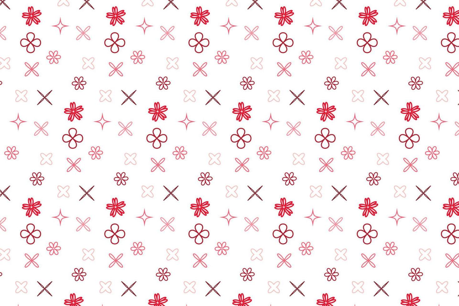 Pattern with floral geometric elements in red tones, abstract background for design vector