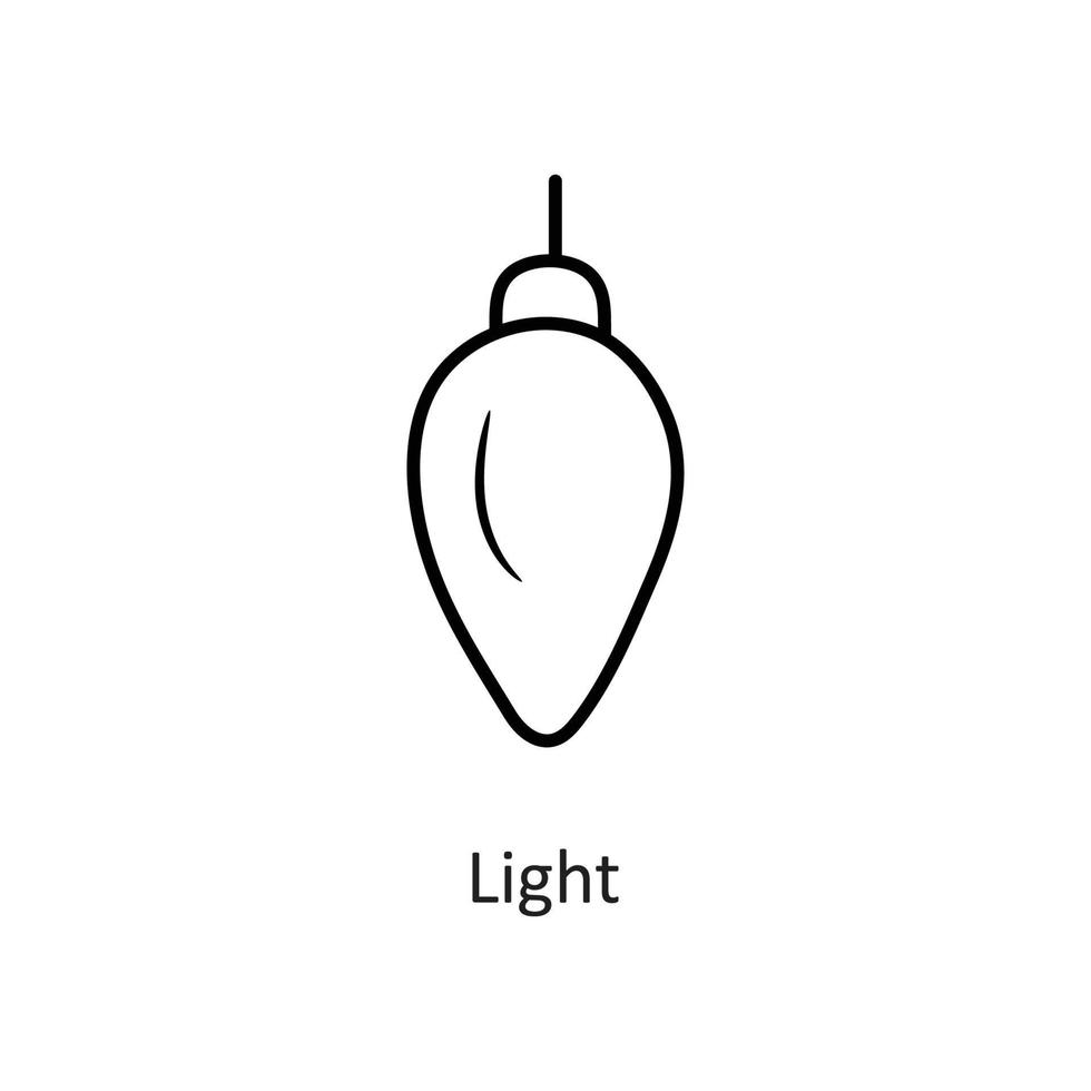 ilustración de diseño de icono de contorno de vector de luz. símbolo de vacaciones en el archivo eps 10 de fondo blanco