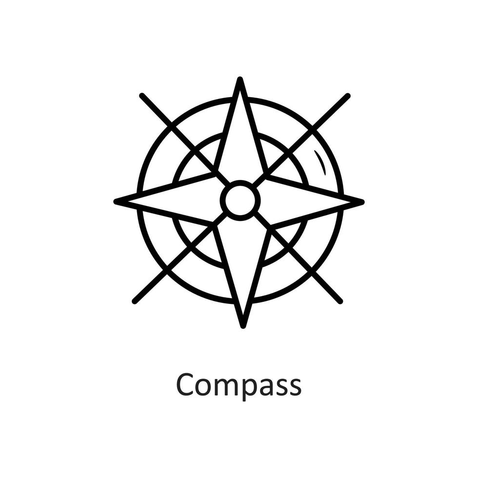 Compass vector outline Icon Design illustration. Holiday Symbol on White background EPS 10 File