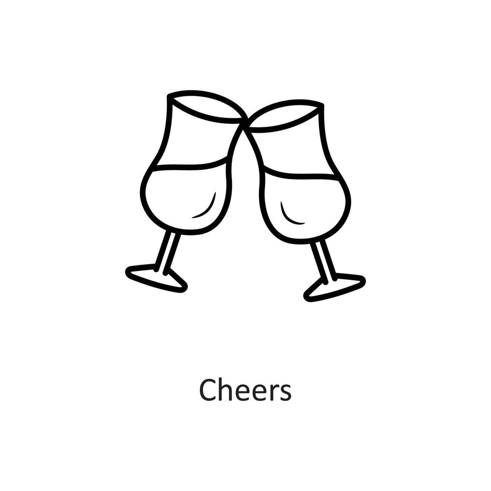 Cheers vector outline Icon Design illustration. Holiday Symbol on White background EPS 10 File