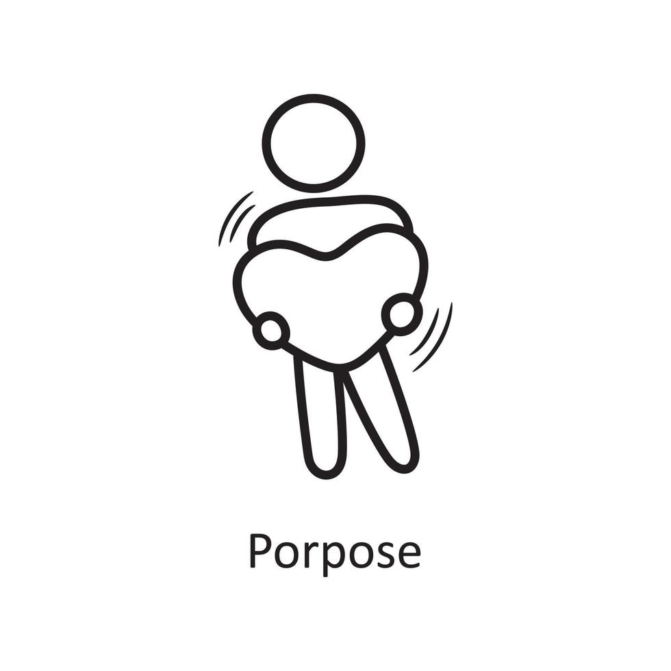 purpose vector outline hand draw Icon design illustration. Valentine Symbol on White background EPS 10 File