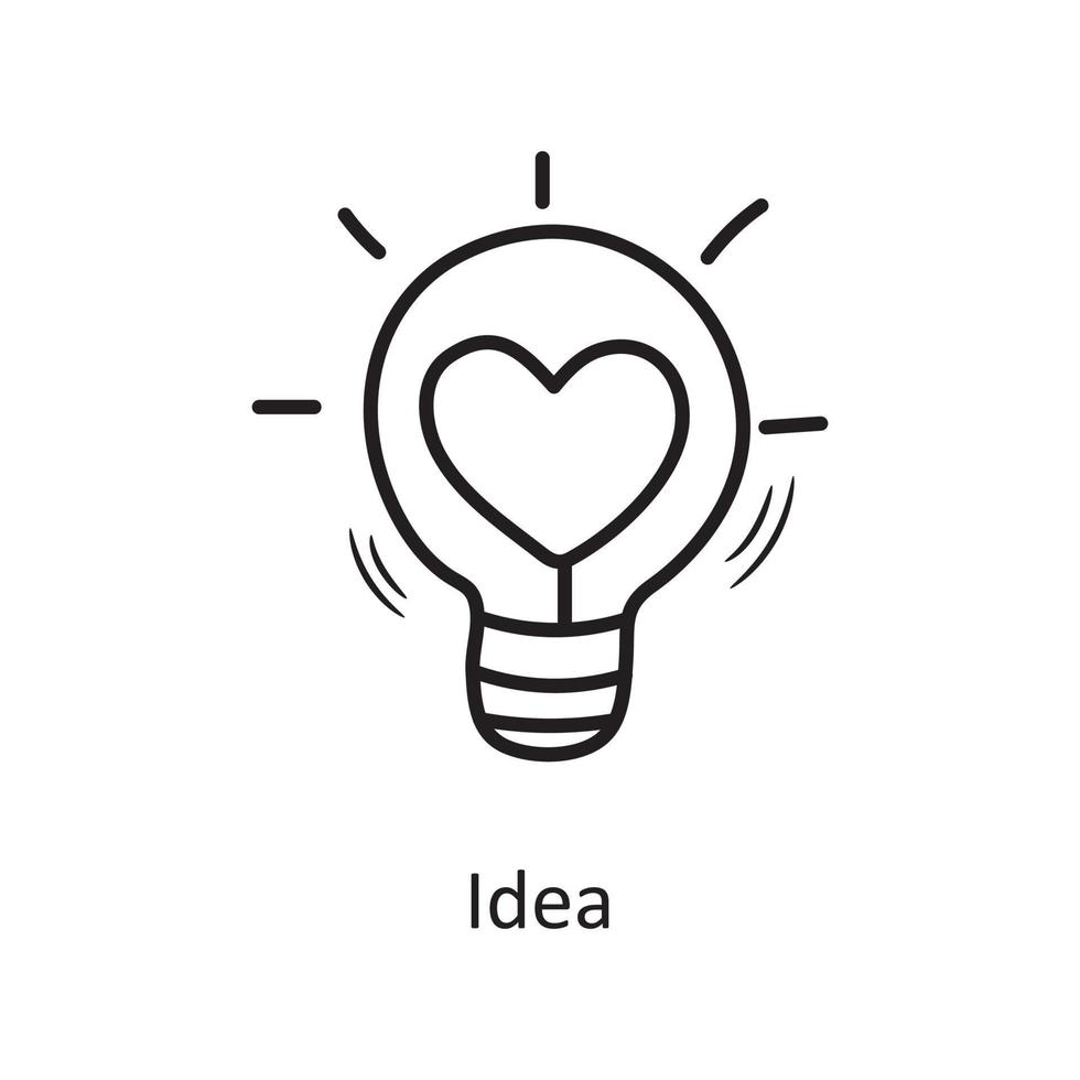 Idea vector outline hand draw Icon design illustration. Valentine Symbol on White background EPS 10 File