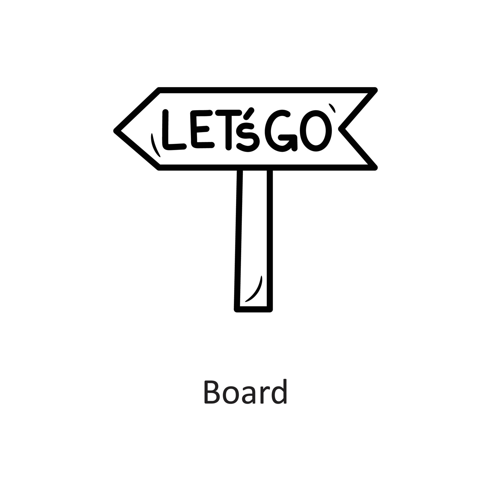 Board vector outline Icon Design illustration. Holiday Symbol on White