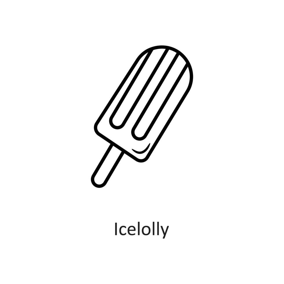 icelolly vector contorno icono diseño ilustración. símbolo de vacaciones en el archivo eps 10 de fondo blanco