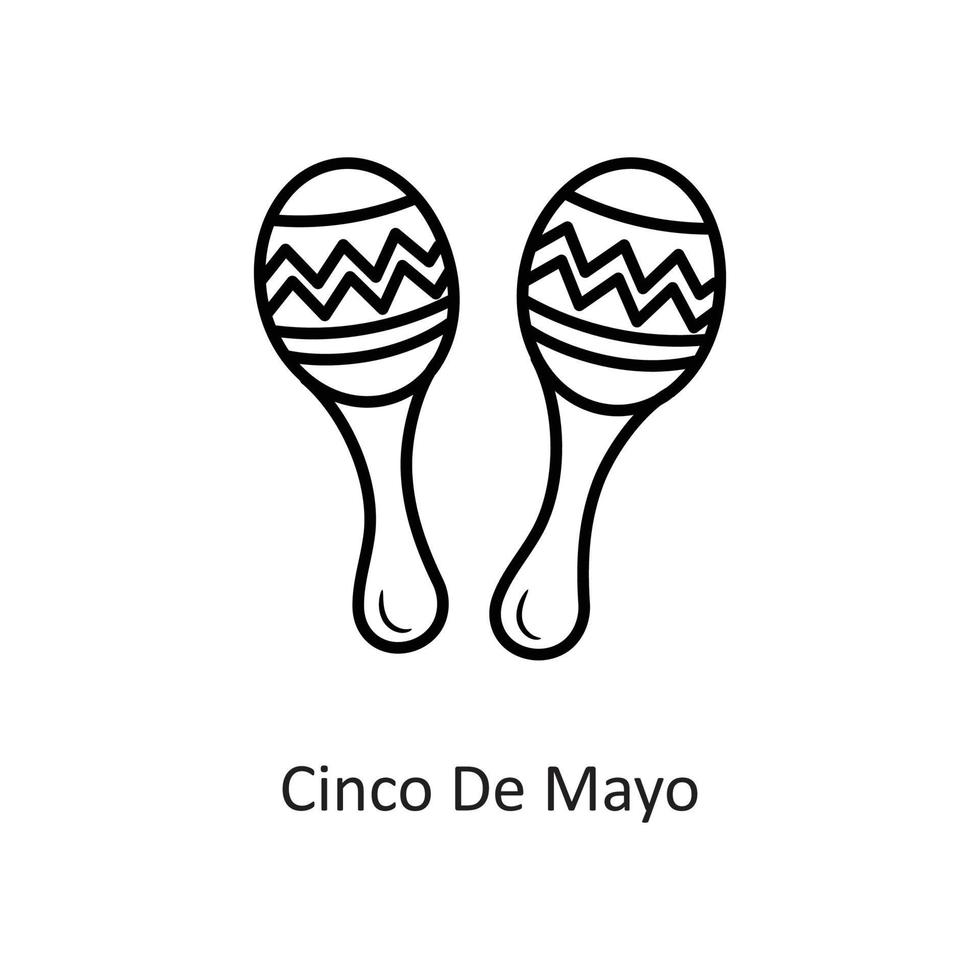 ilustración de diseño de icono de contorno de vector de cinco de mayo. símbolo de vacaciones en el archivo eps 10 de fondo blanco