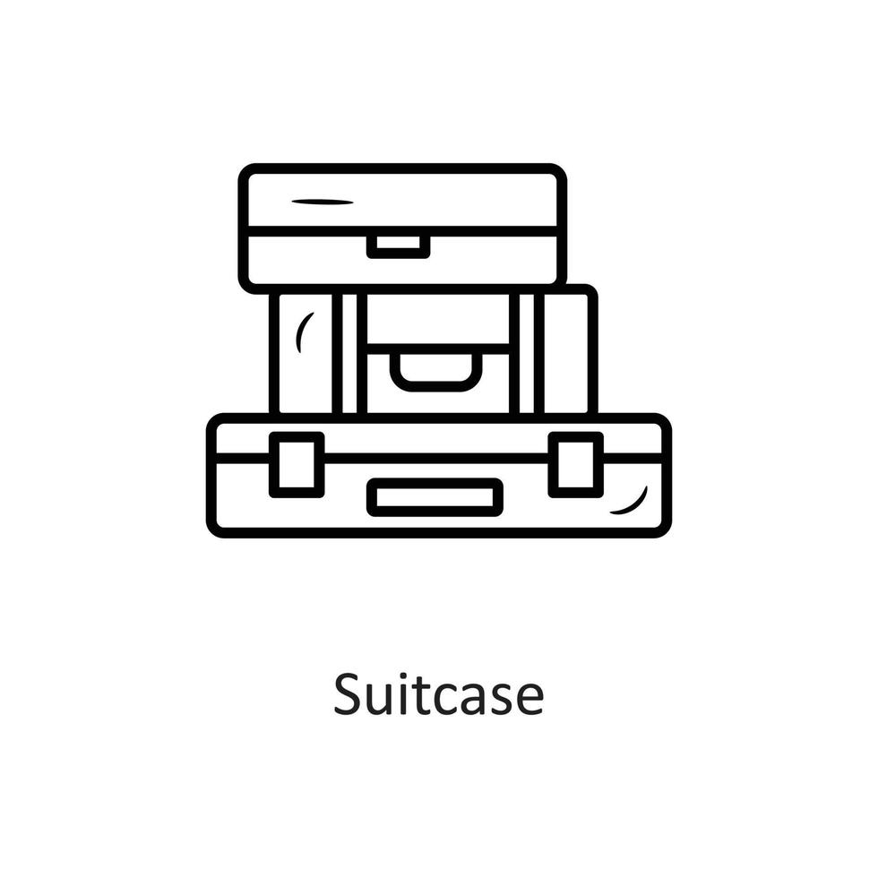 ilustración de diseño de icono de contorno de vector de maleta. símbolo de vacaciones en el archivo eps 10 de fondo blanco