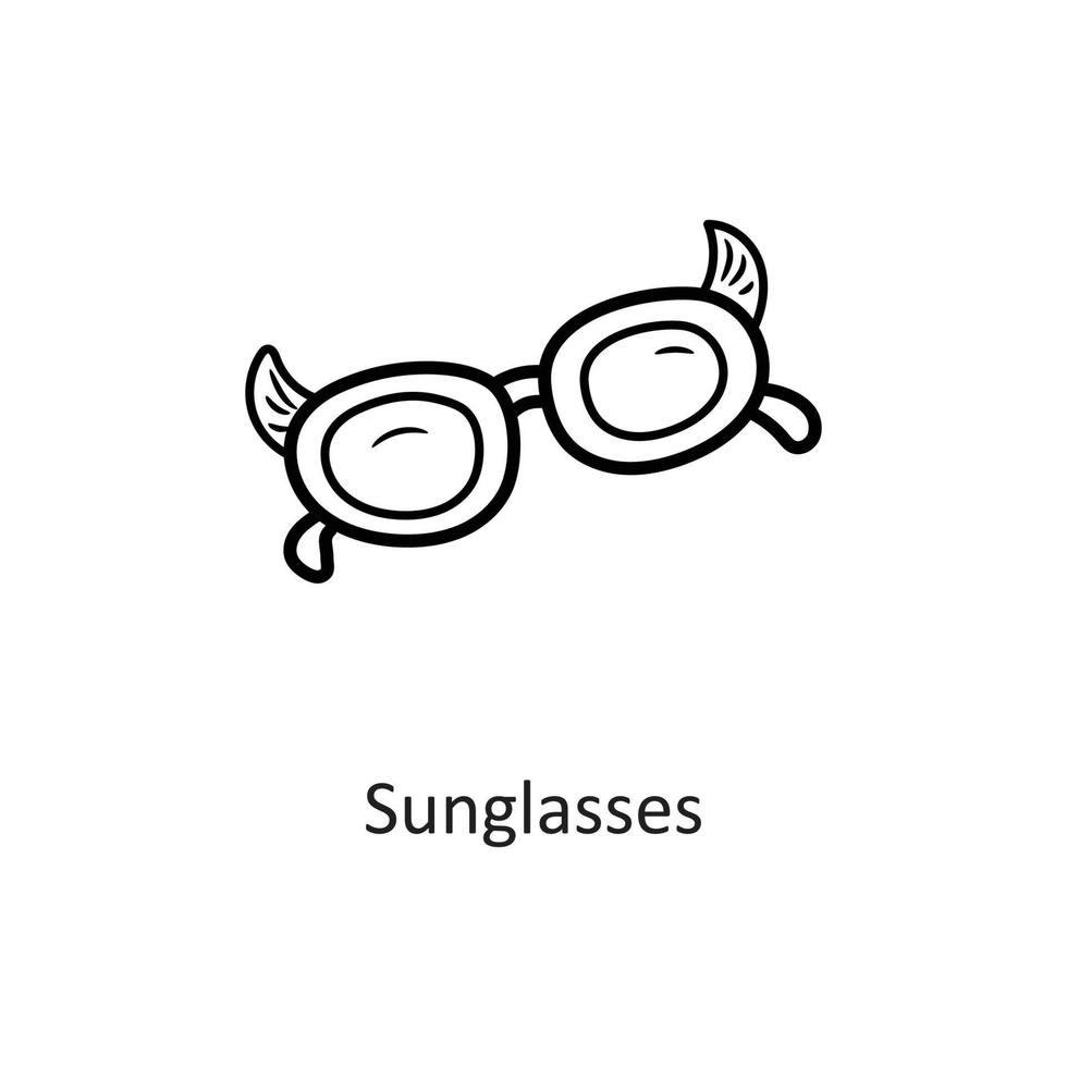 gafas de sol vector contorno icono diseño ilustración. símbolo de vacaciones en el archivo eps 10 de fondo blanco