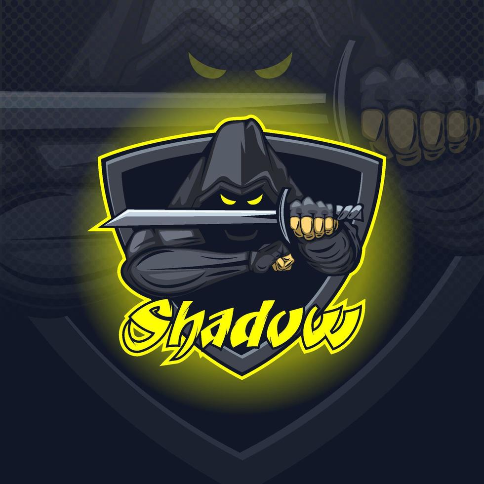 Shadow Assassin logo mascot esport team or print on T-Shirt. vector