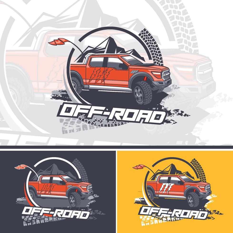 Logo for a team of off-road drivers in three versions. Open to change. vector