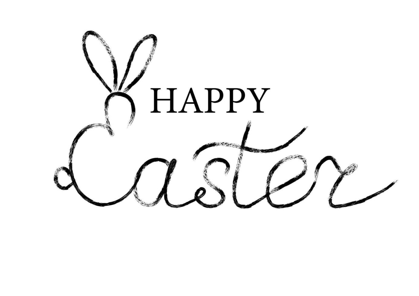 Happy Easter lettering quote with bunny ears vector
