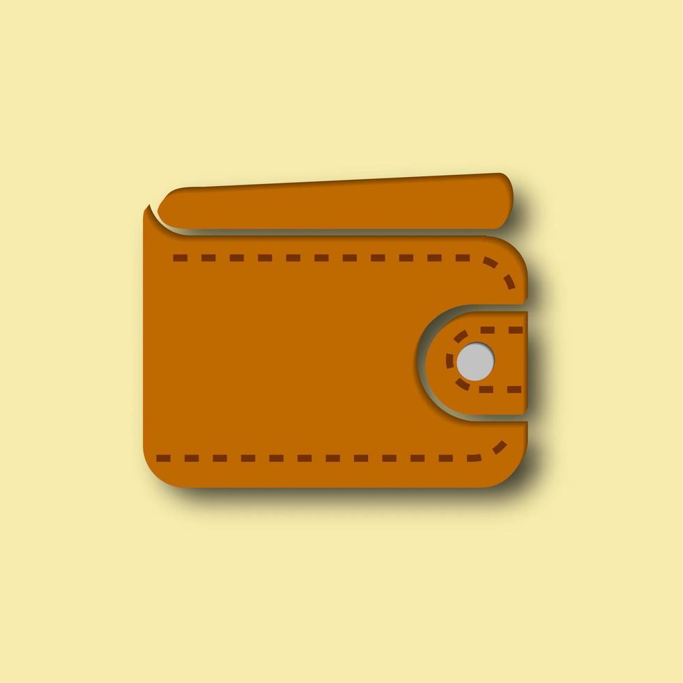 billetera, 3d, icono vector