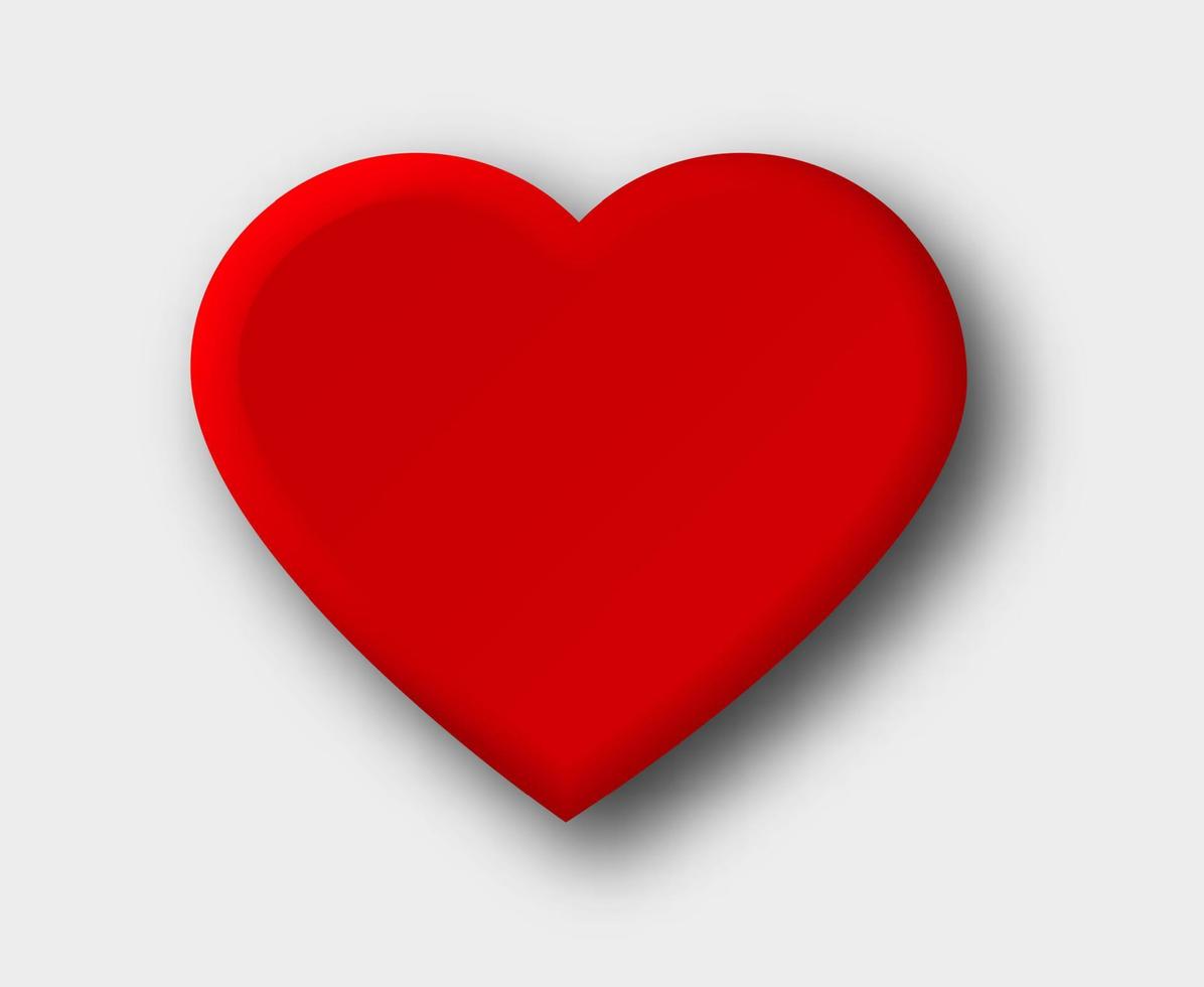 Red heart isolated on white background vector