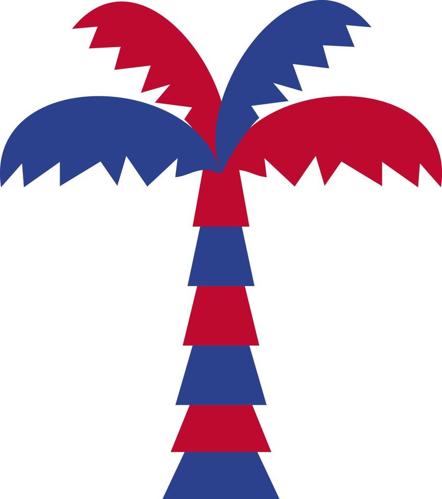 Palm tree in colors of America. vector