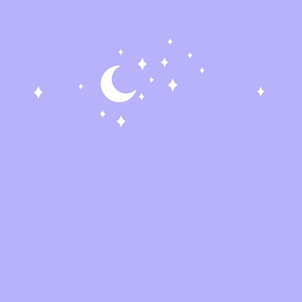 Background with blue stars and moon. vector