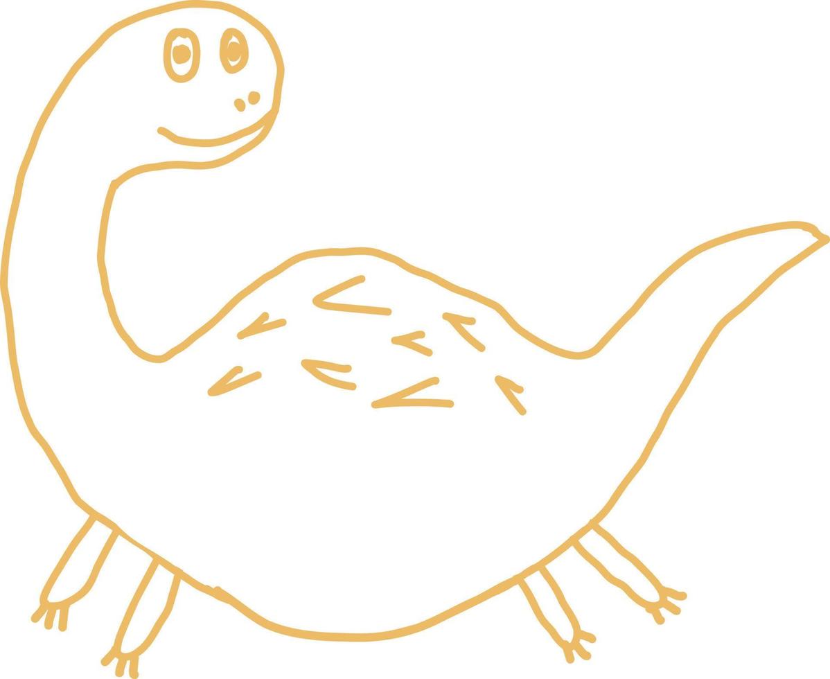 Dinosaur drawing cartoon illustration. vector