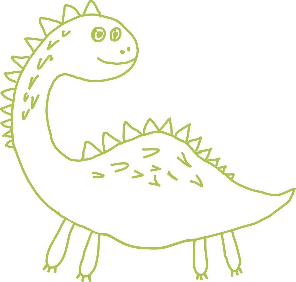 Dinosaur drawing cartoon illustration. vector