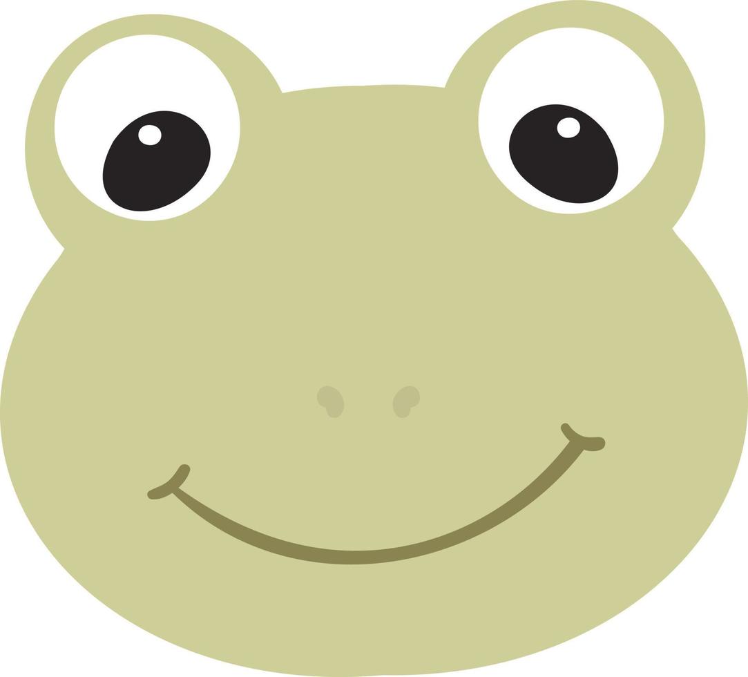 Cartoon frog head illustration. vector