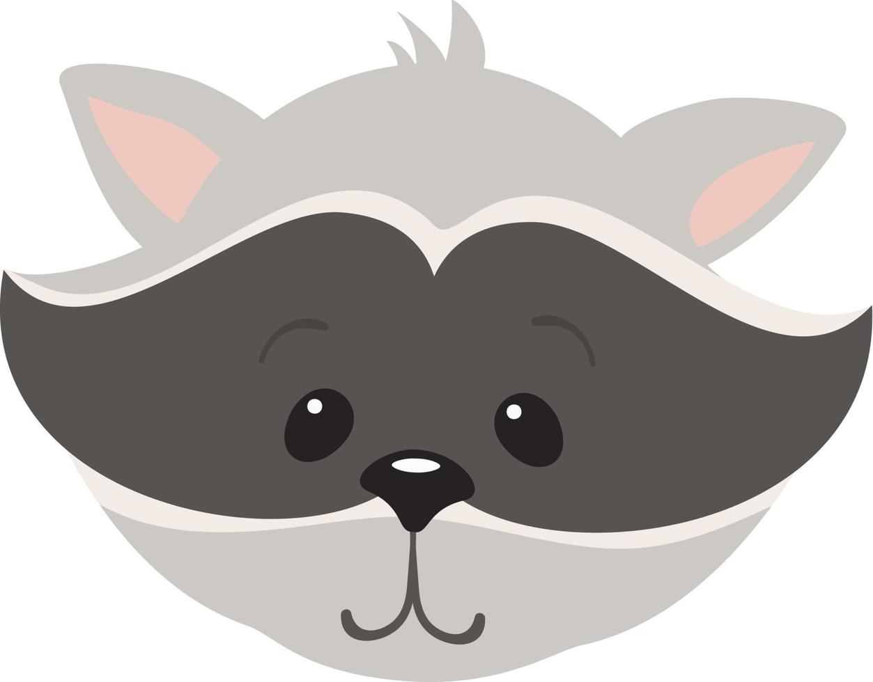 Cartoon raccoon head illustration. vector