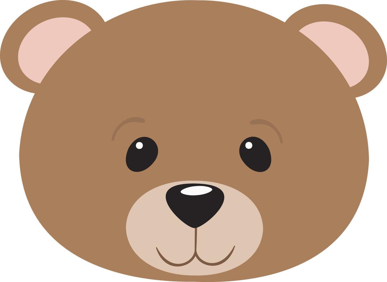 Cartoon bear head illustration. vector