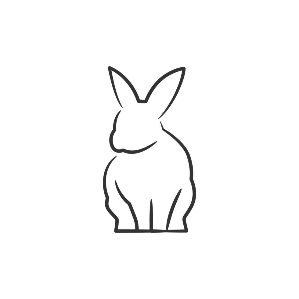 Rabbit line art black and white vector