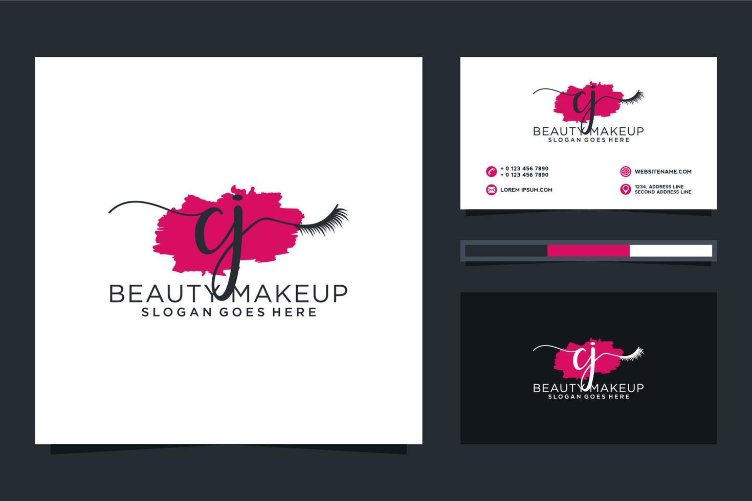 Initial CJ Feminine logo collections and business card templat Premium Vector
