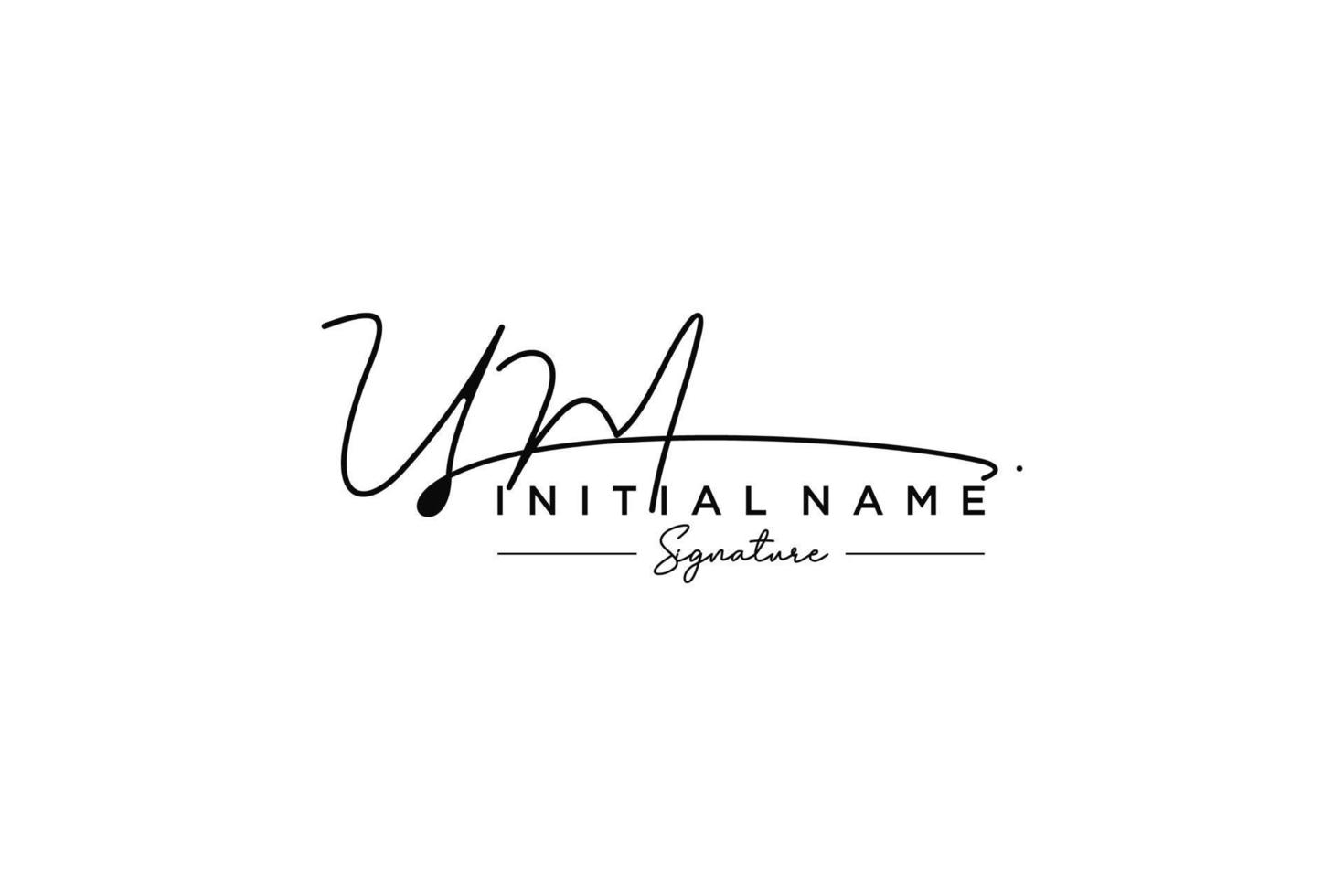 Initial UM signature logo template vector. Hand drawn Calligraphy lettering Vector illustration.