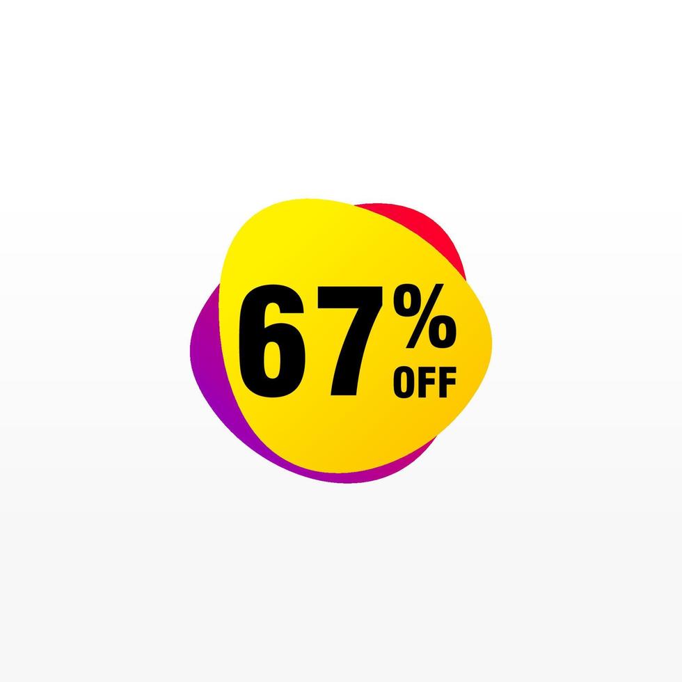 67 discount, Sales Vector badges for Labels, , Stickers, Banners, Tags, Web Stickers, New offer. Discount origami sign banner.