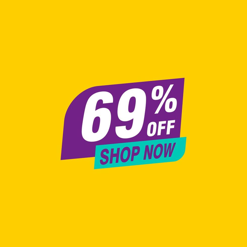 69 discount, Sales Vector badges for Labels, , Stickers, Banners, Tags, Web Stickers, New offer. Discount origami sign banner.