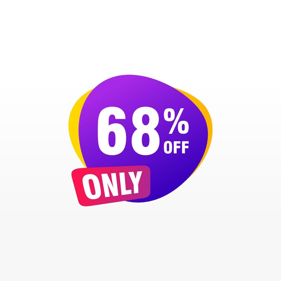 68 discount, Sales Vector badges for Labels, , Stickers, Banners, Tags, Web Stickers, New offer. Discount origami sign banner.