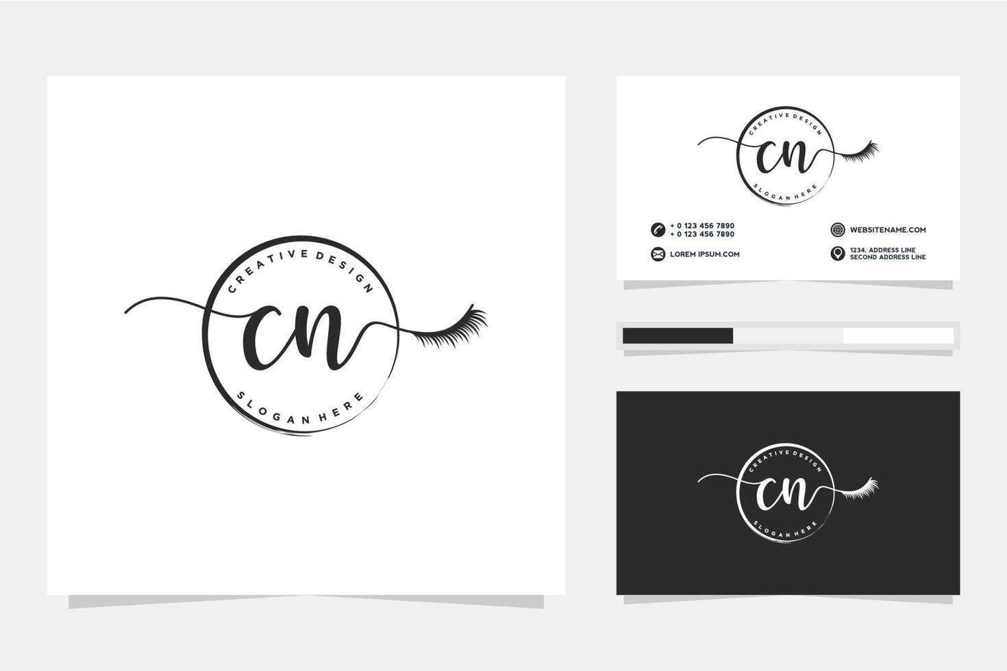 Initial CN Feminine logo collections and business card templat Premium Vector
