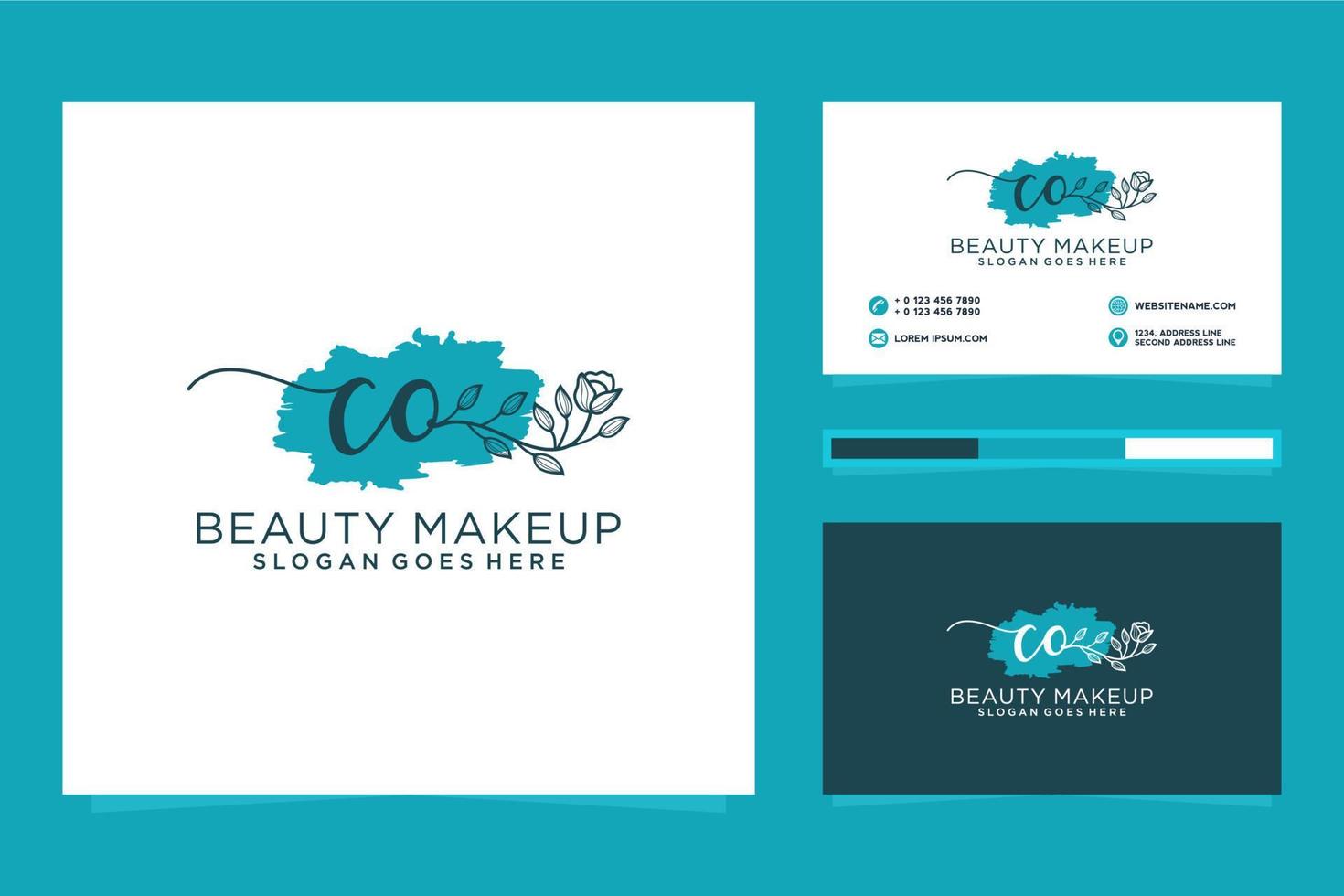 Initial CO Feminine logo collections and business card templat Premium Vector