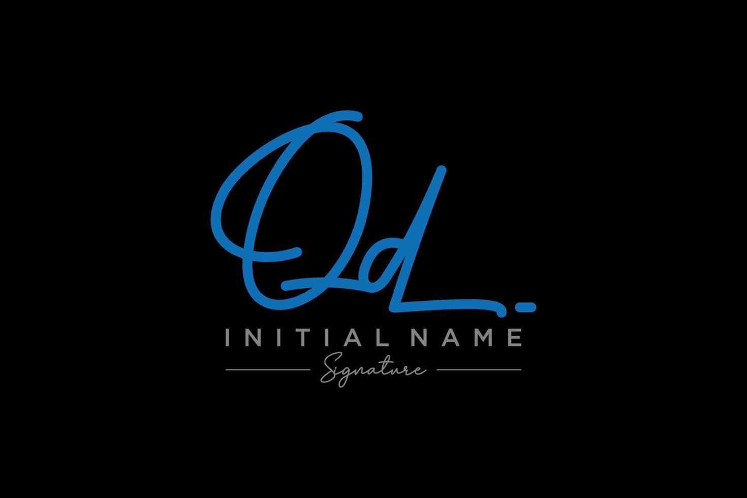 Initial QD signature logo template vector. Hand drawn Calligraphy lettering Vector illustration.