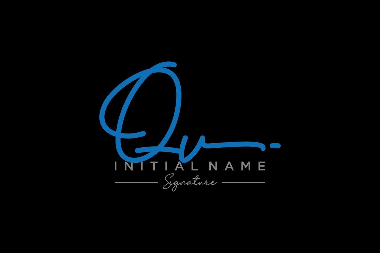 Initial QV signature logo template vector. Hand drawn Calligraphy lettering Vector illustration.