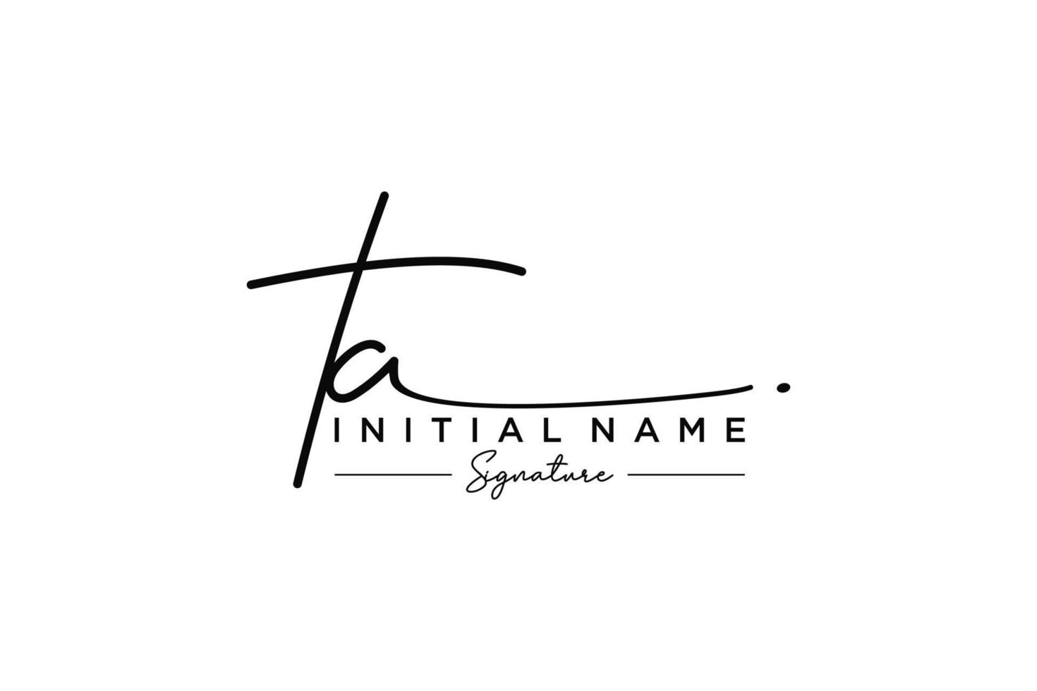 Initial TA signature logo template vector. Hand drawn Calligraphy lettering Vector illustration.