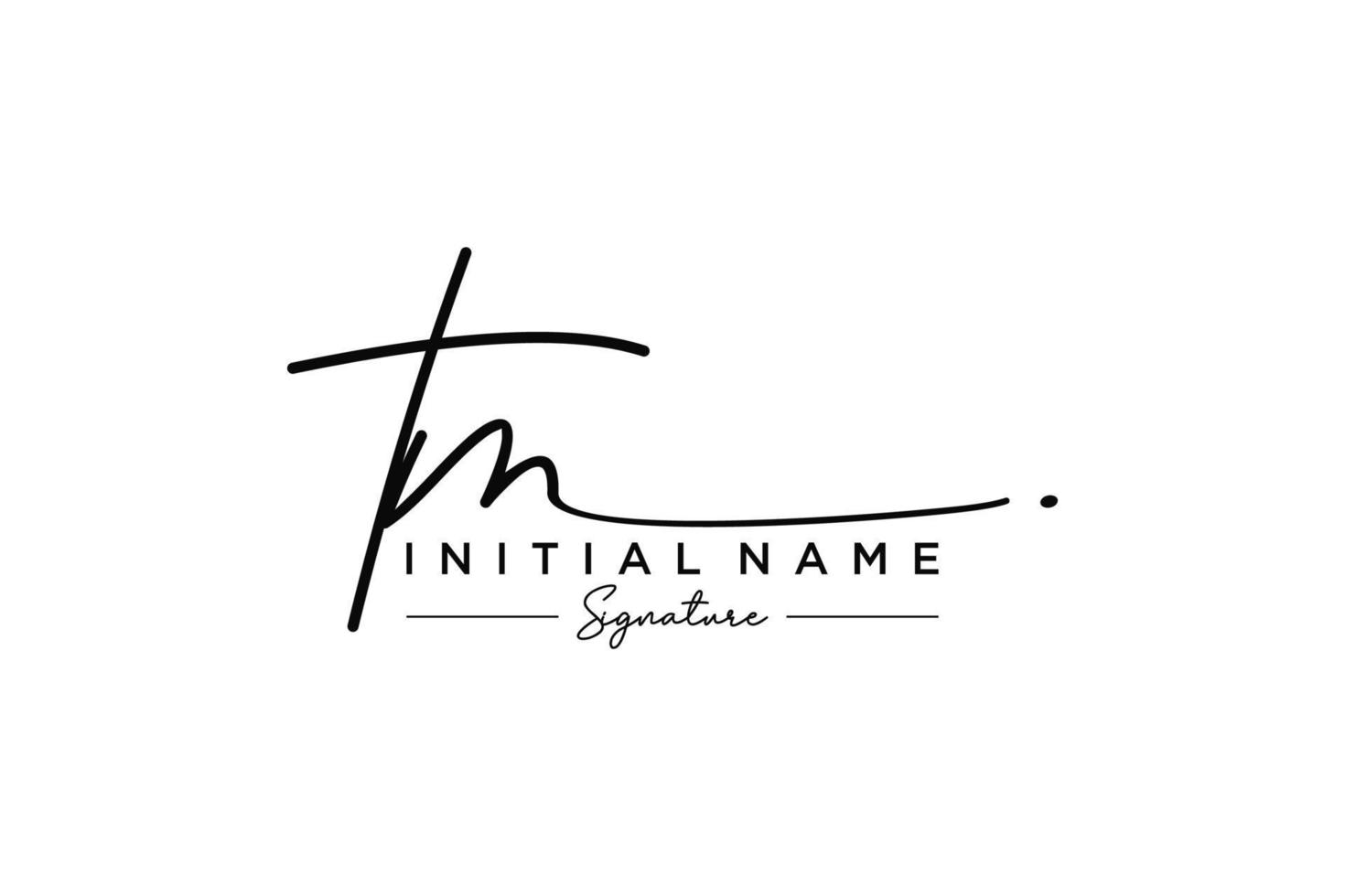 Initial TM signature logo template vector. Hand drawn Calligraphy lettering Vector illustration.