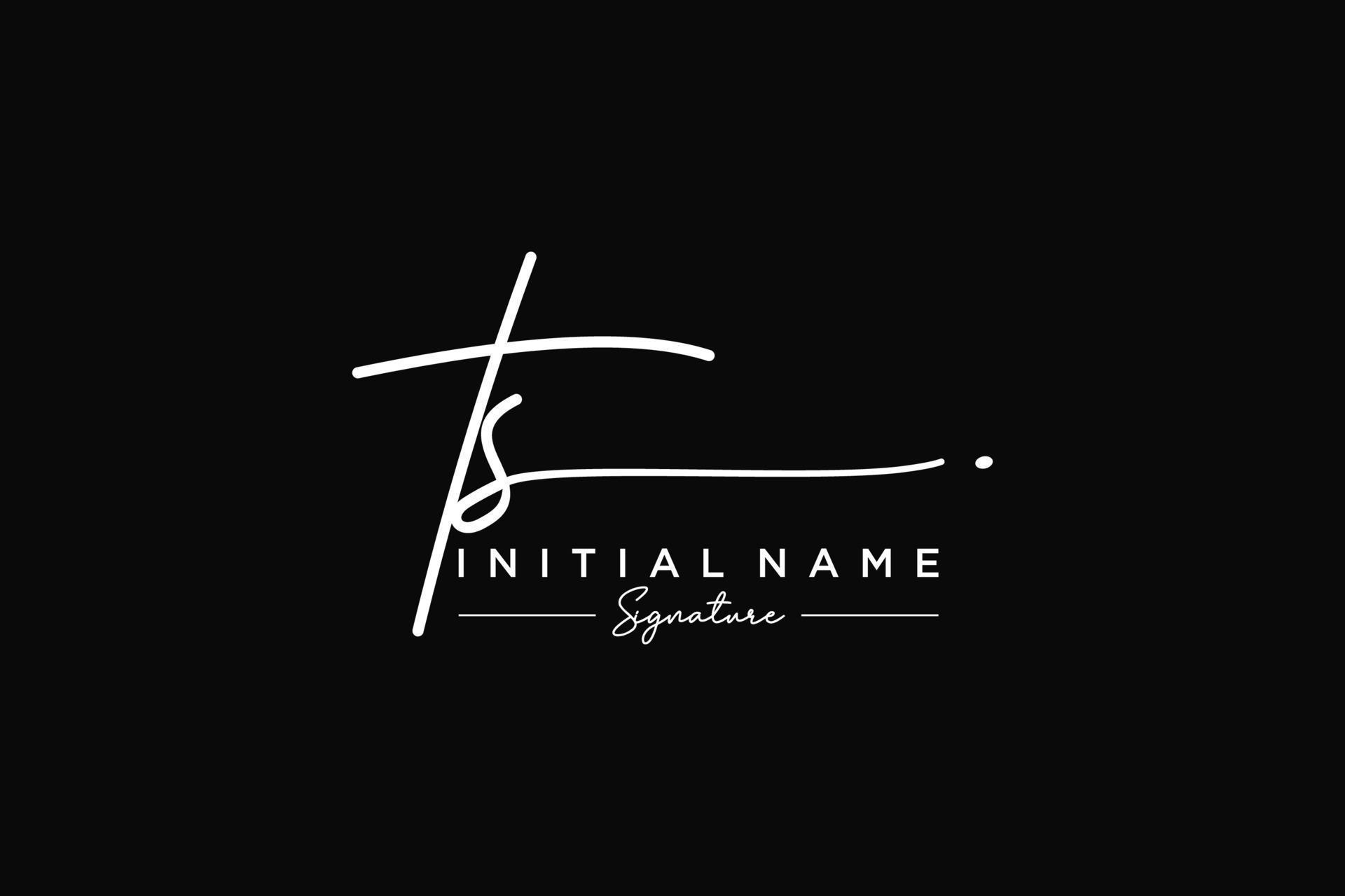 Initial TS signature logo template vector. Hand drawn Calligraphy