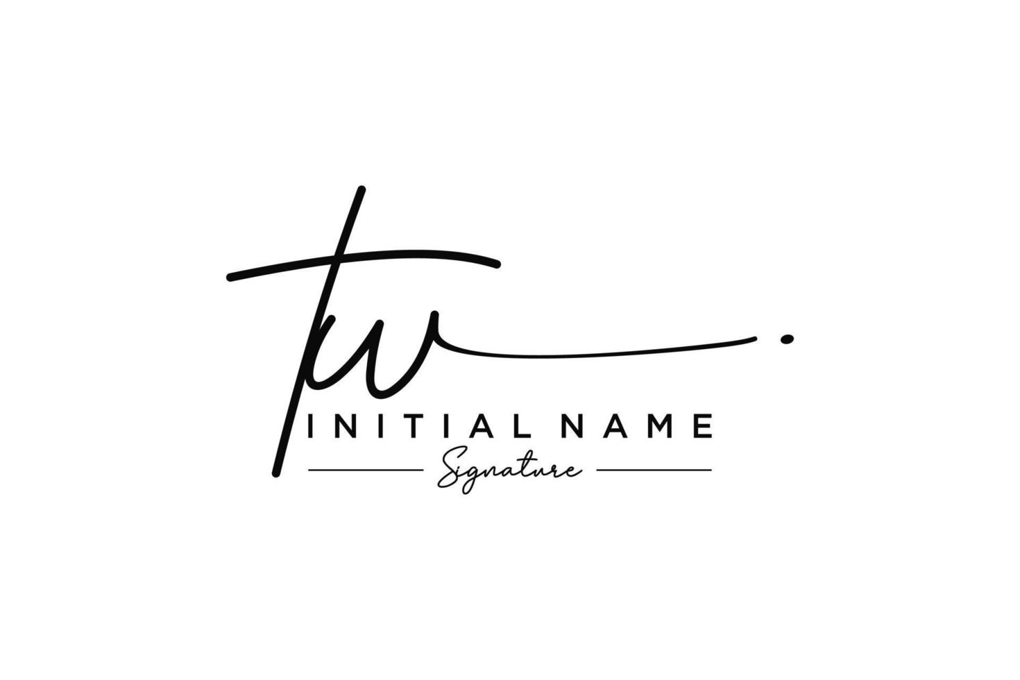 Initial TW signature logo template vector. Hand drawn Calligraphy lettering Vector illustration.