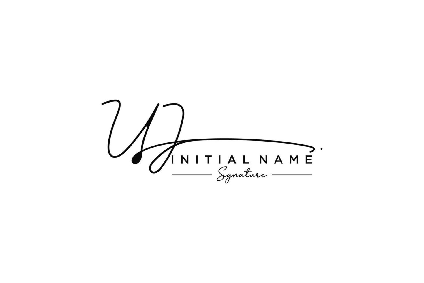 Initial UJ signature logo template vector. Hand drawn Calligraphy lettering Vector illustration.