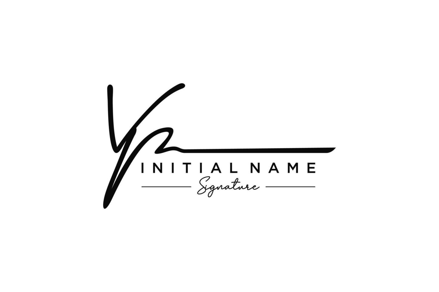 vector de plantilla de logotipo de firma vp inicial. ilustración de vector de letras de caligrafía dibujada a mano.