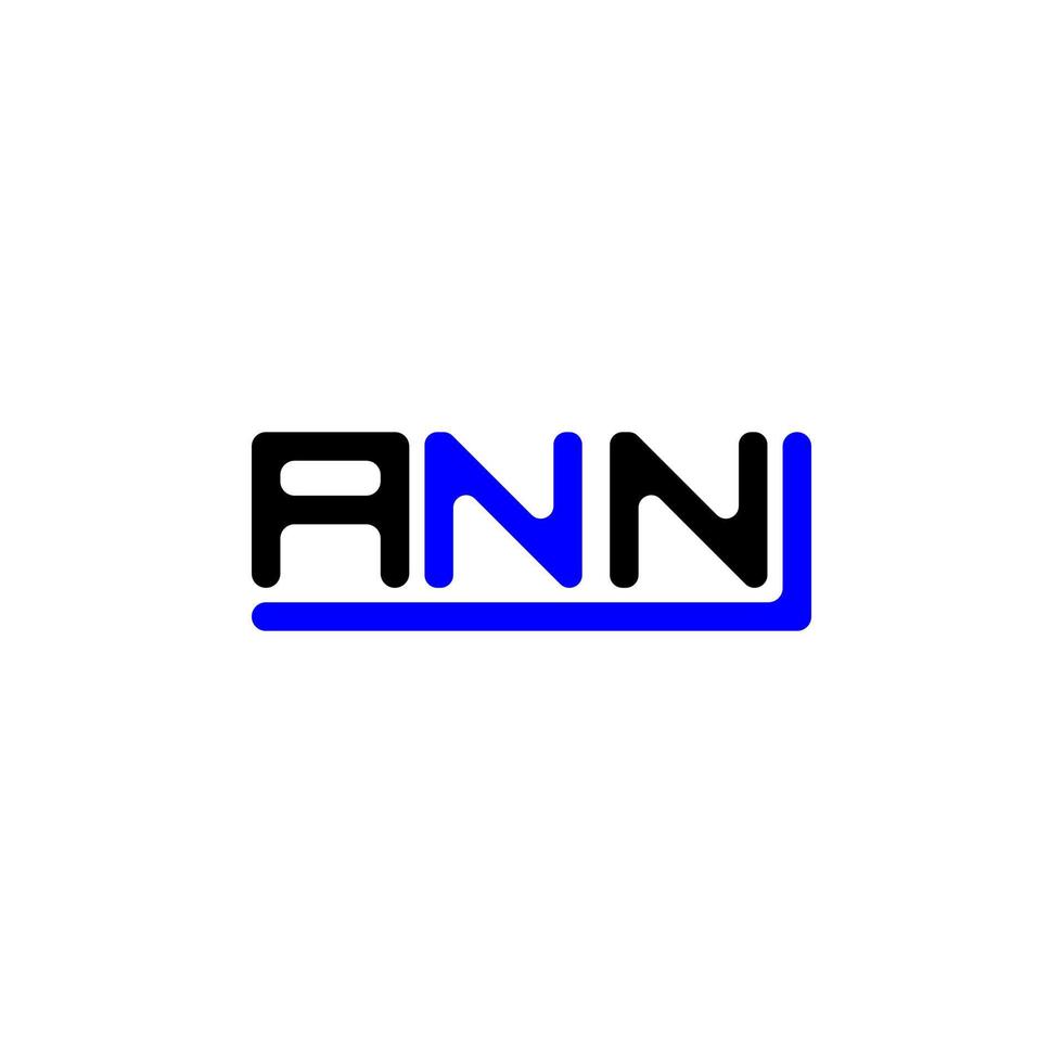 diseño creativo del logotipo de la letra ann con gráfico vectorial, logotipo simple y moderno de ann. vector