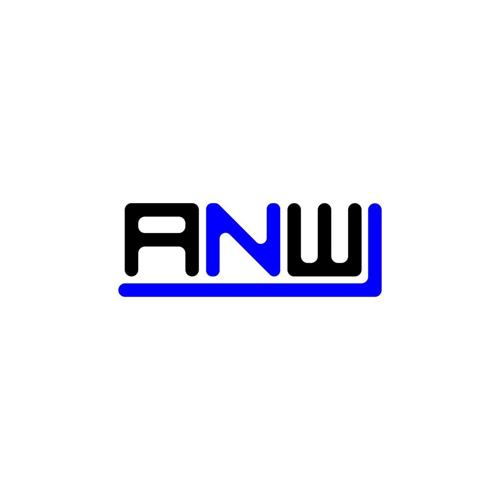 diseño creativo del logotipo de la letra anw con gráfico vectorial, logotipo simple y moderno de anw. vector