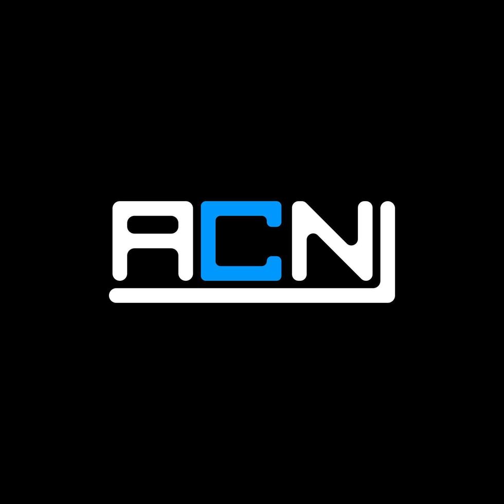 diseño creativo del logotipo de la letra acn con gráfico vectorial, logotipo simple y moderno de acn. vector