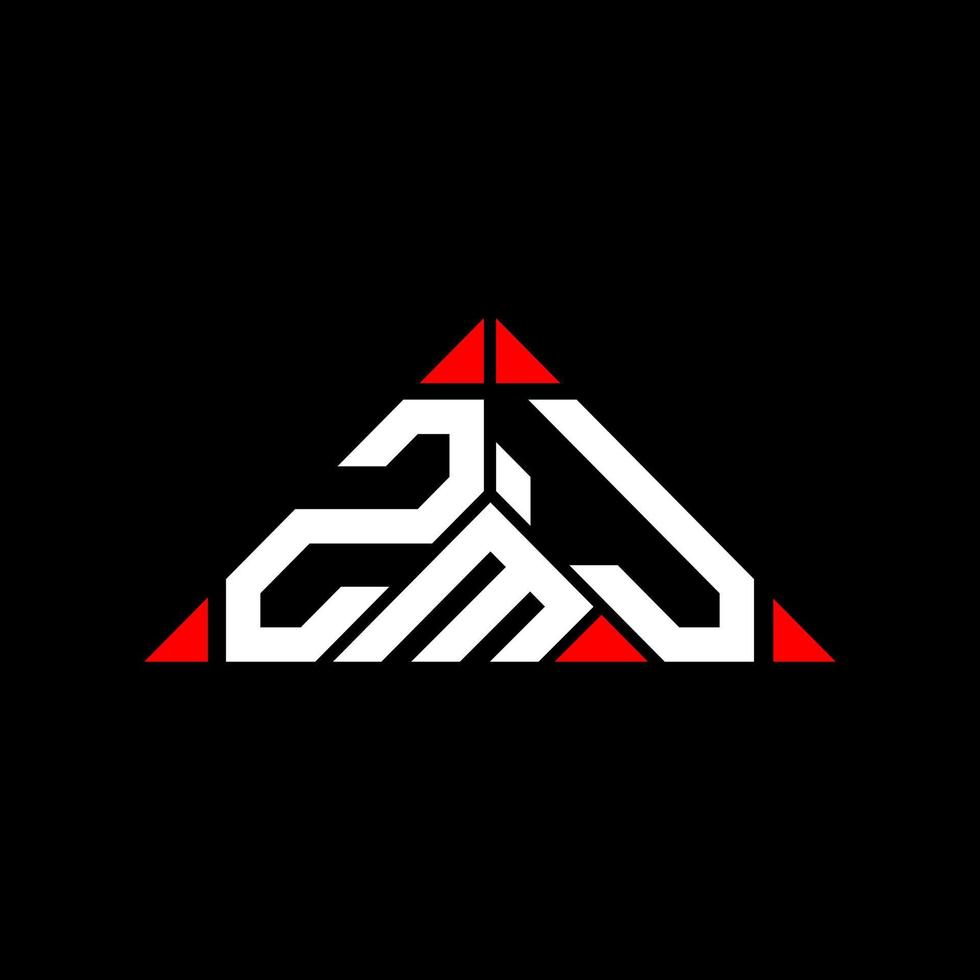 ZMJ letter logo creative design with vector graphic, ZMJ simple and modern logo.