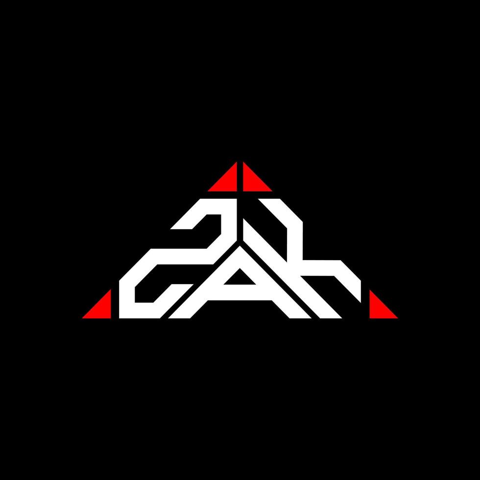 diseño creativo del logotipo de la letra zak con gráfico vectorial, logotipo simple y moderno de zak. vector