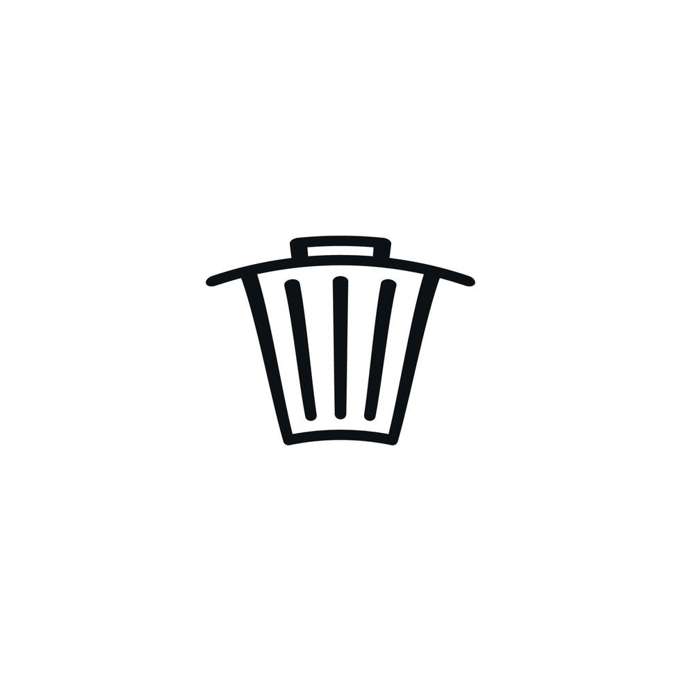 Trash icon. Simple style recycle poster background symbol. Delete button. Trash brand logo design element. Trash t-shirt printing. Vector for sticker.