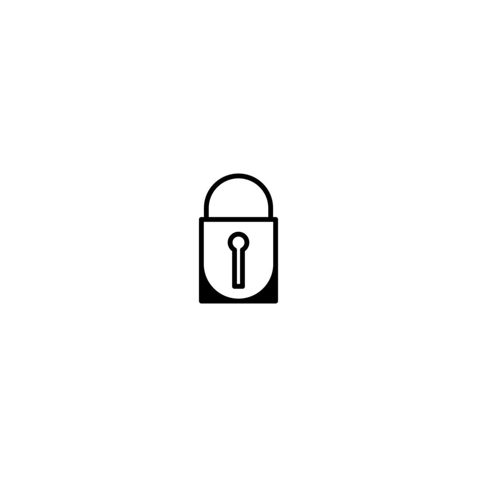 Lock icon. Simple style server security poster background symbol. Lock brand logo design element. Lock t-shirt printing. Vector for sticker.